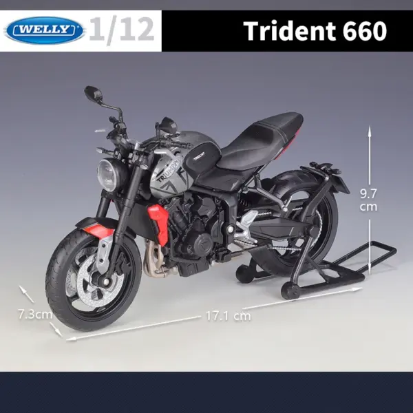 WELLY 1/12 Triumph Trident 660 Motorcycle Model - Image 2