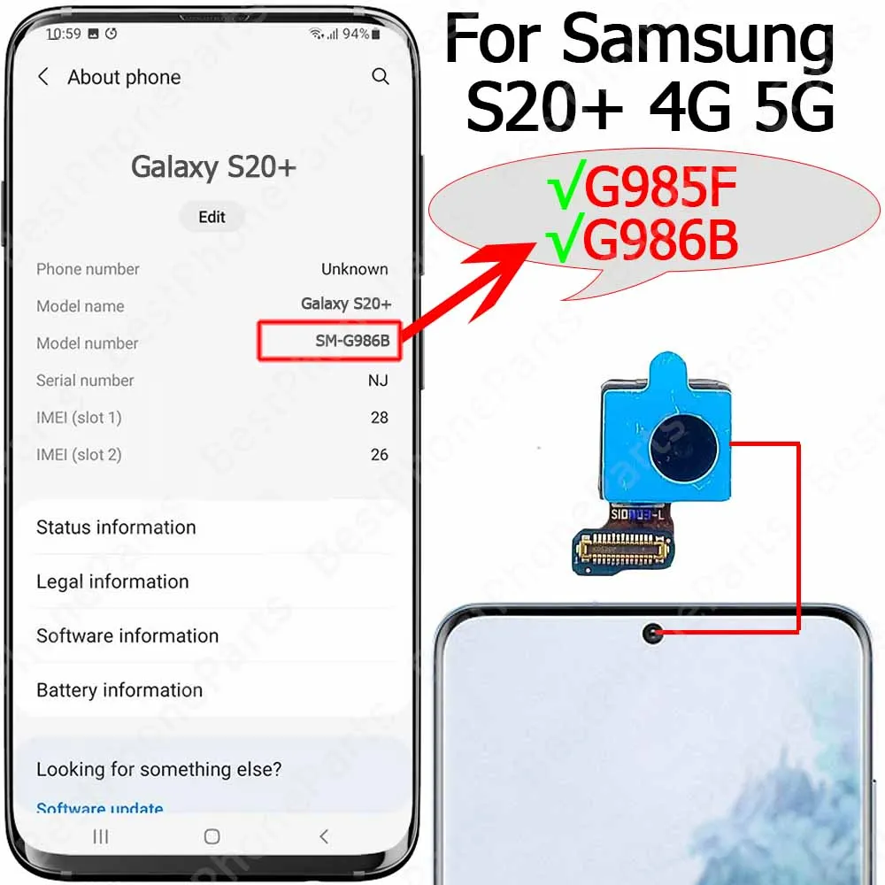 Original Front Camera Module for Samsung Galaxy S20 Series 13 Original Front Camera Module for Samsung Galaxy S20 Series - Image 13