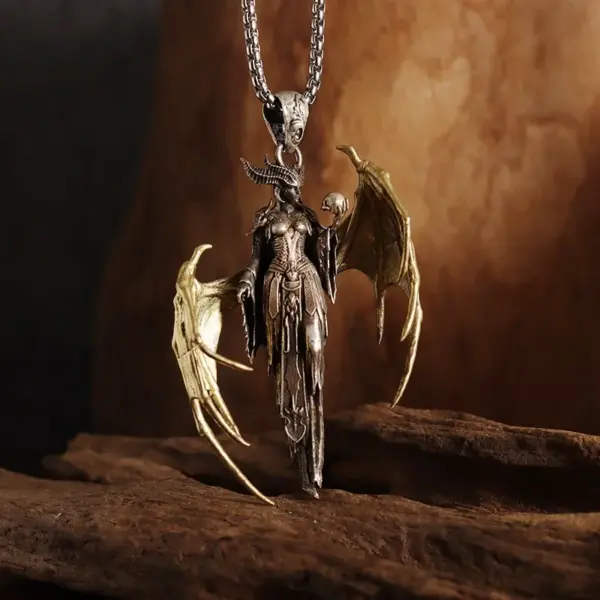 Vintage Gothic Skull Jesus Cross Pendant Necklace - Image 14