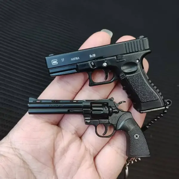 Miniature Desert Eagle Revolver Keychain Pendant - Image 3