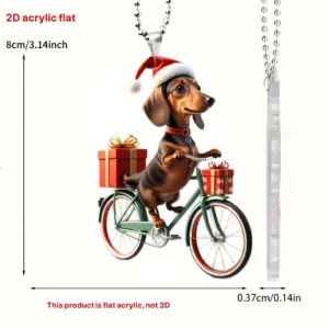 Christmas Riding Dog Acrylic Keychain 10 Sd0b846de4be84d31aef39cd1f84d09adz