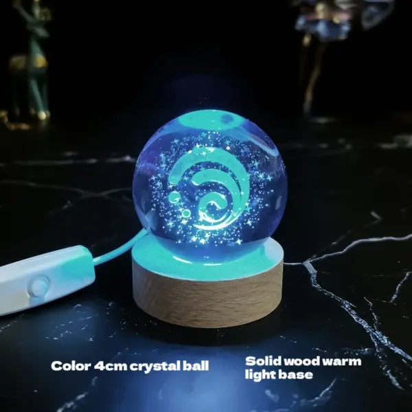 Genshin Impact 4cm Crystal Ball Night Light - Image 6