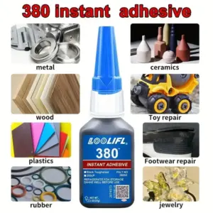 LOOLIFL 380 Black Super Strong Adhesive for Plastic and Metal 10 Sd15c98cad11c4648902e1fd8b47bf0d6f