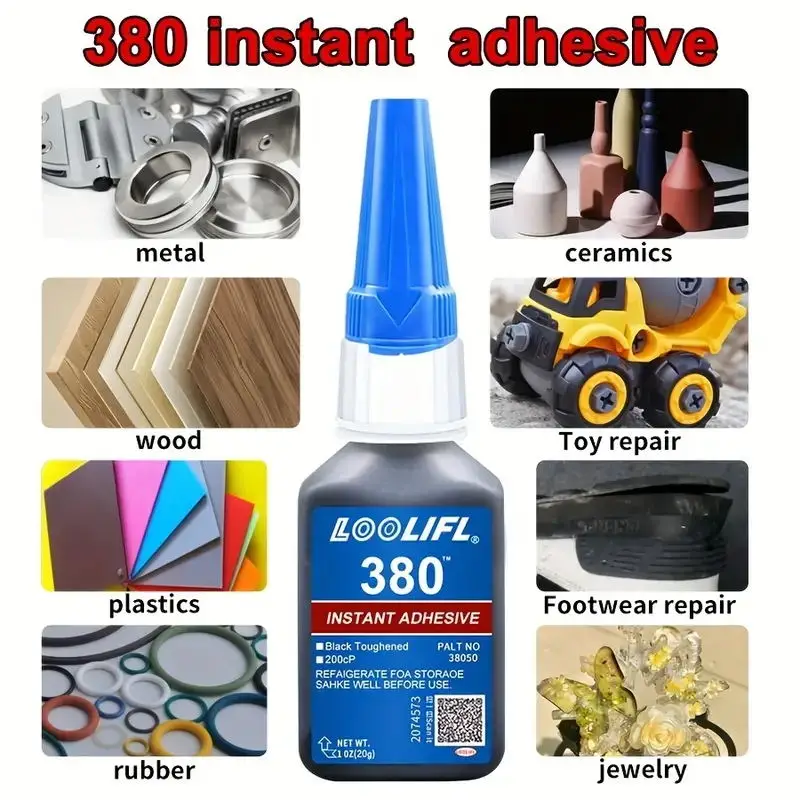 LOOLIFL 380 Black Super Strong Adhesive for Plastic and Metal 5 LOOLIFL 380 Black Super Strong Adhesive for Plastic and Metal - Image 5