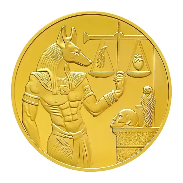Ancient Egypt Anubis Coin with Pyramid Pattern - Image 5