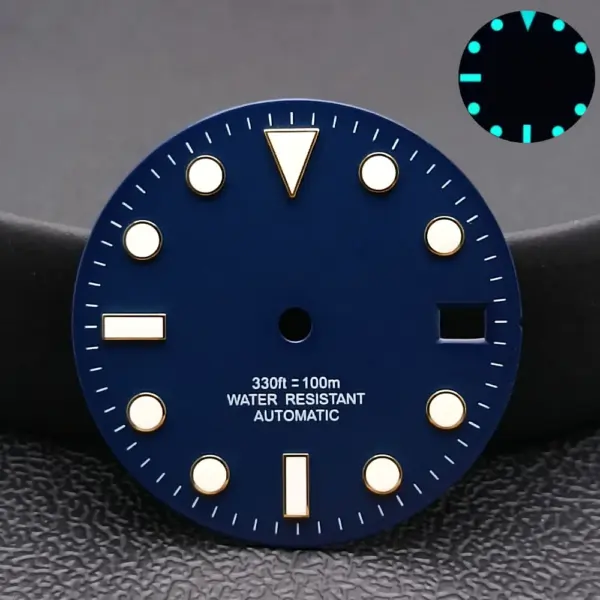 NH34/NH35 Caliber Watch Dial with Blue-Green Luminous Finish - Image 10