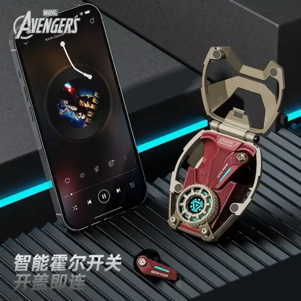Marvel Iron Man Bluetooth Earbuds with RGB Lighting - Image 4