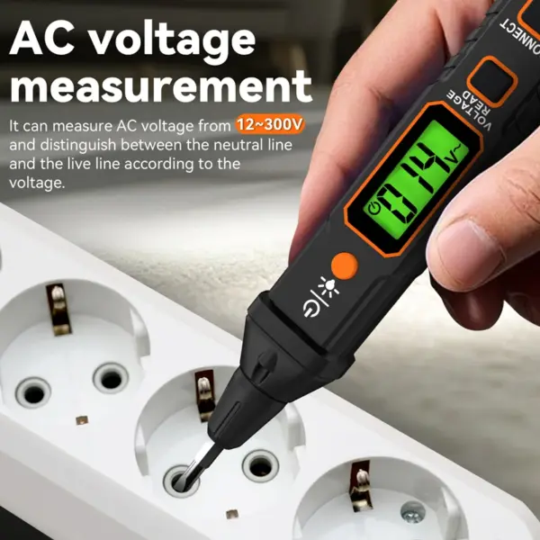 Smart Voltage Tester Pen 12-300V AC with Backlight - Image 3
