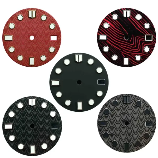 28.5MM Moire Luminous Watch Dial for NH35/36 - Image 4