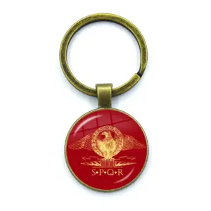 Retro SPQR Roman Legion Glass Pendant Keychain 36 Sd3d136a636f84aee960969a93373d5e7g