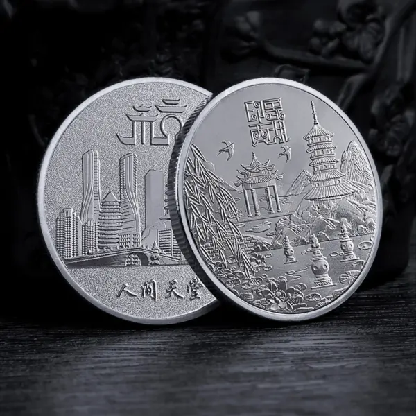 Chinese West Lake Gold Coin Collectible - Image 3