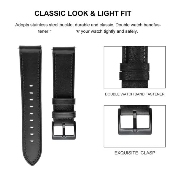 22mm Leather Watch Strap for Amazfit GTR 3 - Image 3