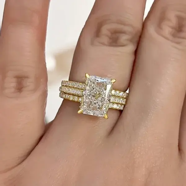 Huitan Elegant 3-Piece Cubic Zirconia Ring Set - Image 2