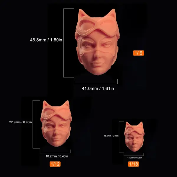Unpainted 1/6-1/18 Anime Head Sculpt for DIY Fans - Image 10