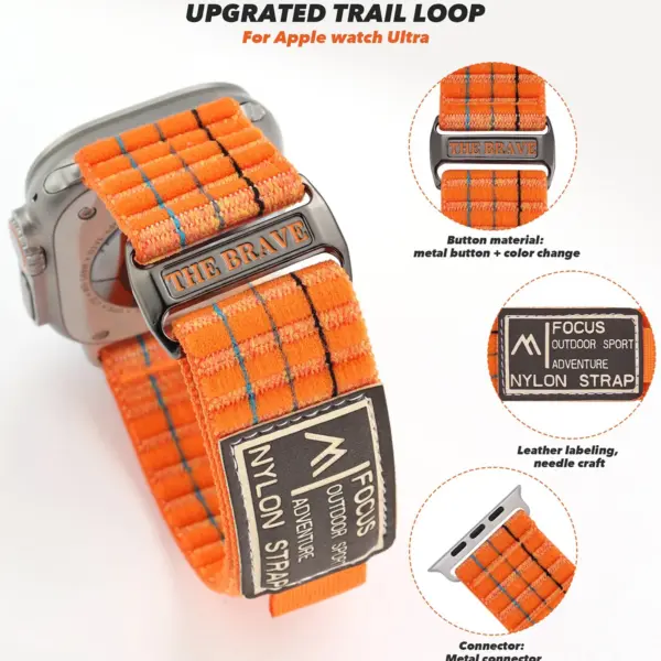 Nylon Loop Strap for Apple Watch Series 9-4 - Image 6