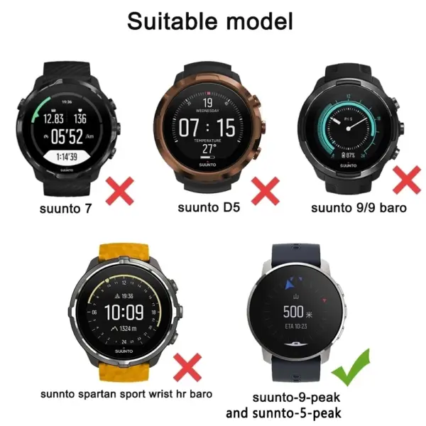 Silicone Strap for Suunto 5 & 9 Peak Model 22mm - Image 5