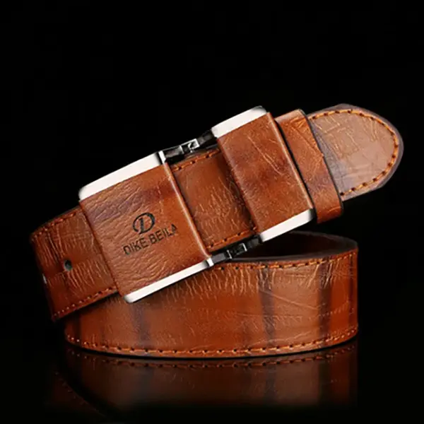 Men's Korean Casual Leather Belt with Smooth Buckle - Image 8