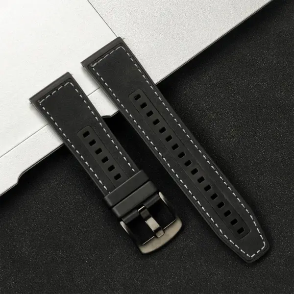 22mm Leather Breathable Sport Strap for Huawei Watch GT4 - Image 8