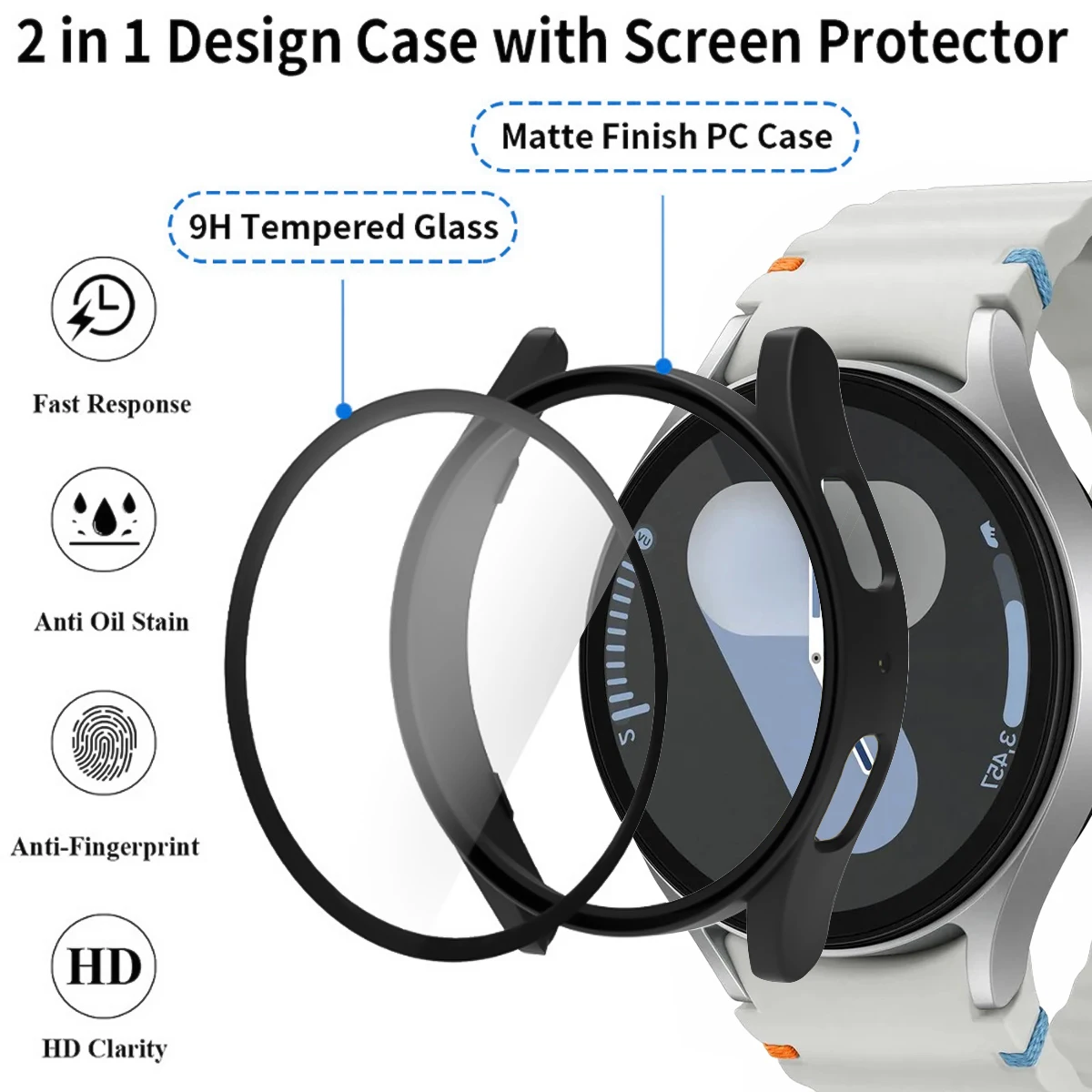 Silicone & PC Case for Samsung Galaxy Watch 7 3 Silicone & PC Case for Samsung Galaxy Watch 7 - Image 3