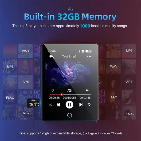 32GB Bluetooth MP3 Player with Touch Screen - Image 3