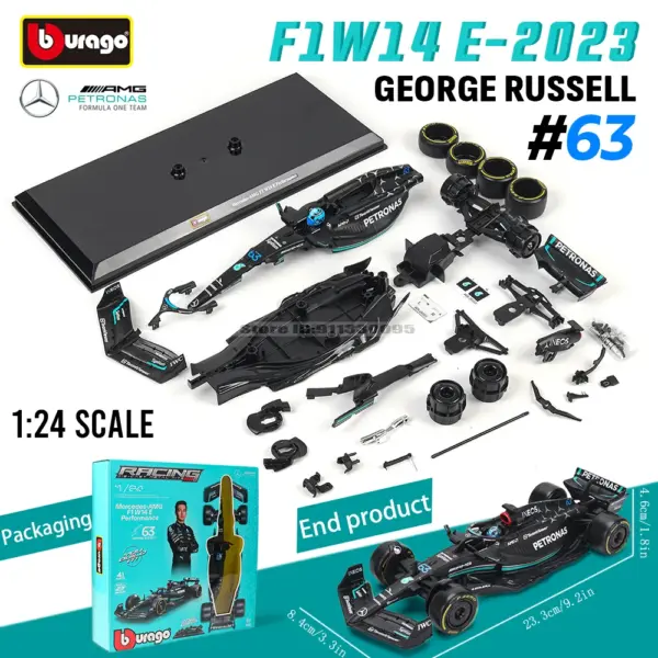 Bburago 1:24 2023 F1 Mercedes-AMG W14 Model - Image 7