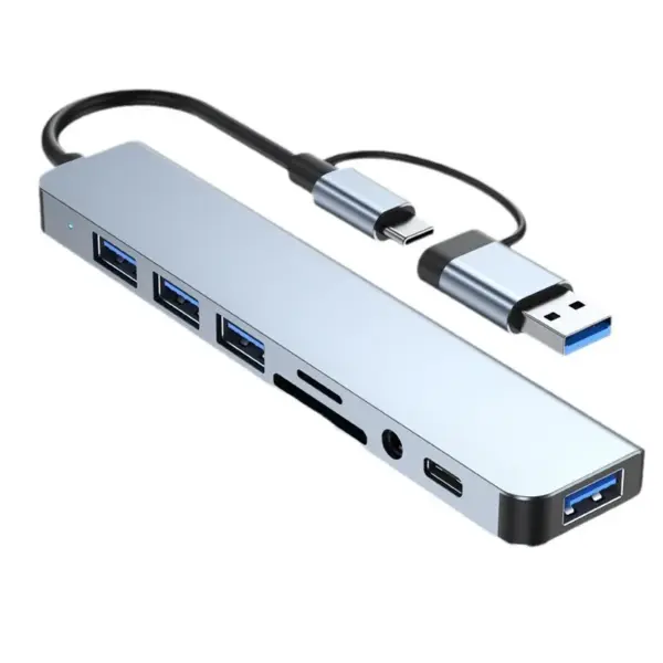 8-in-2 USB Type-C Hub with Card Reader for Laptop - Image 7