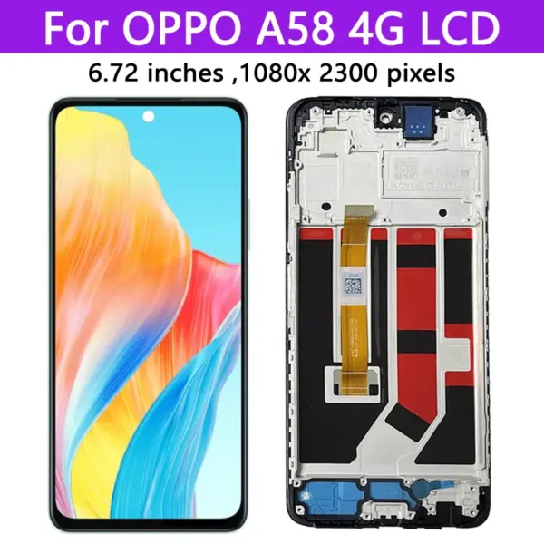 OPPO A58 4G LCD Display Screen Assembly - Image 3