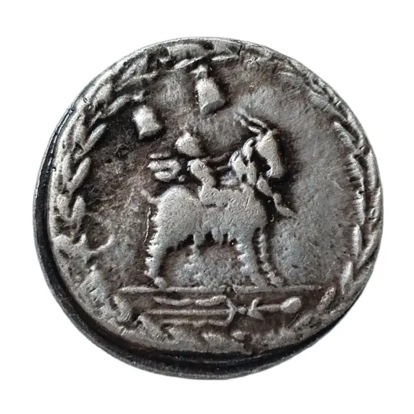 Ancient Roman Denarius Replica Coin 36mm Silver Tone - Image 2