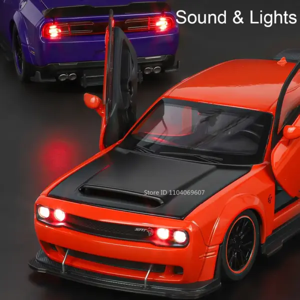 1:32 Scale Hellcat Alloy Diecast Model Car with Sound - Image 3