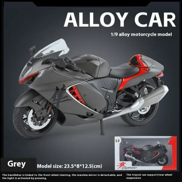 1:9 Suzuki Hayabusa GSX-1300R Diecast Motorcycle Model - Image 8