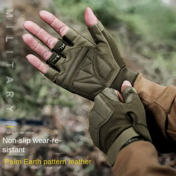 Outdoor Microfiber Half Finger Tactical Gloves - Image 2