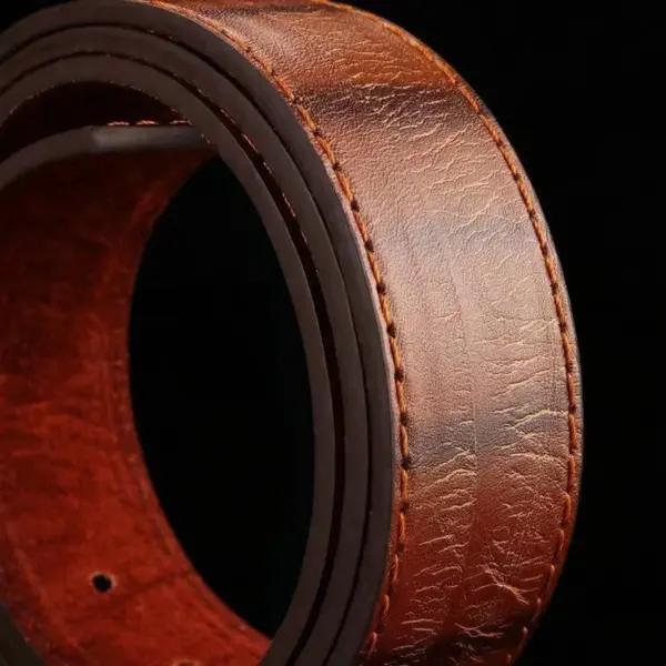 Men's Korean Casual Leather Belt with Smooth Buckle - Image 6