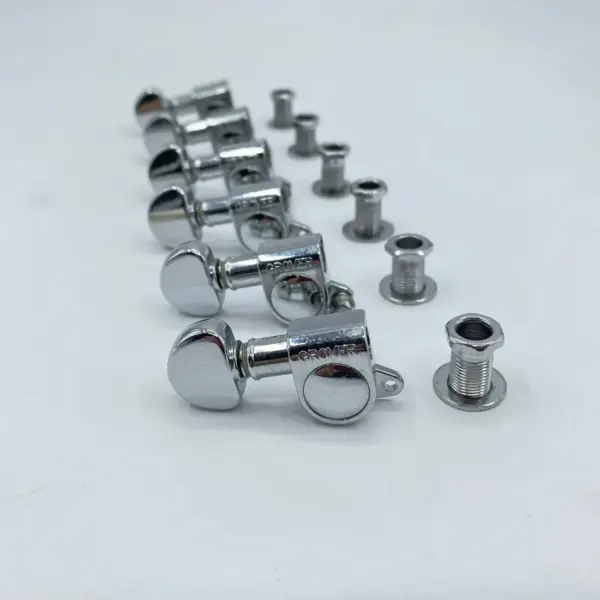 Grover L6 Chrome and Gold Tuner Key for Electric Guitar - Image 4