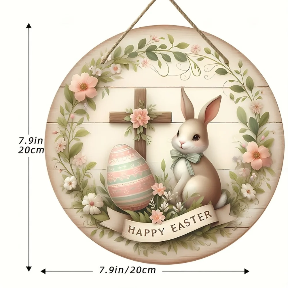Farmhouse Wooden Easter Bunny Wreath 12 Farmhouse Wooden Easter Bunny Wreath - Image 12