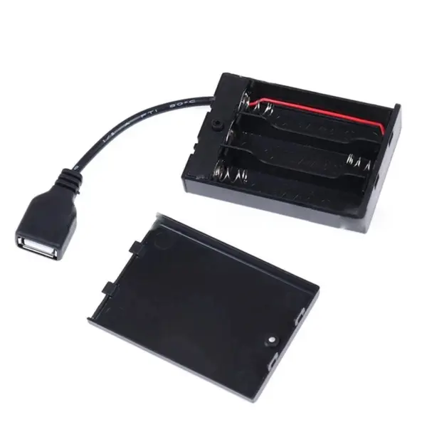 3XAA Battery Case with USB Switch and Cover - Image 5