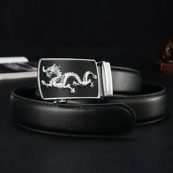 Men's Leather Dragon Belt with Automatic Buckle - Image 2