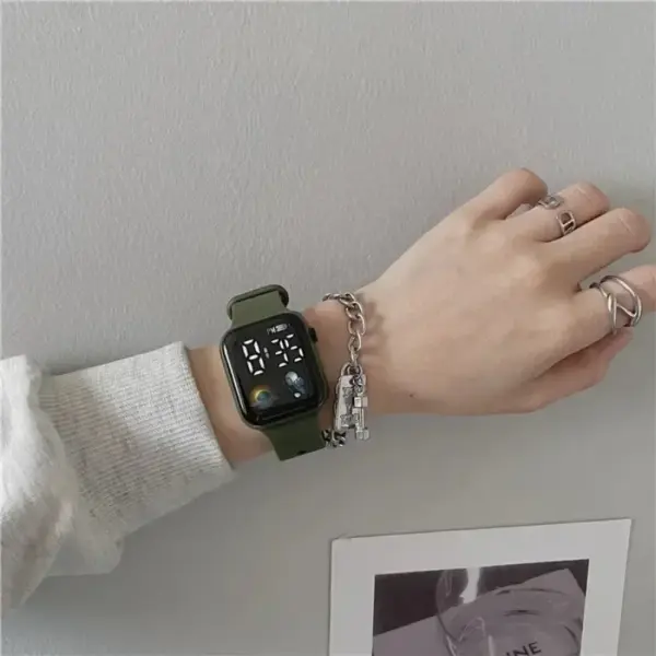 Pink LED Sports Watch with Silicone Strap - Image 5