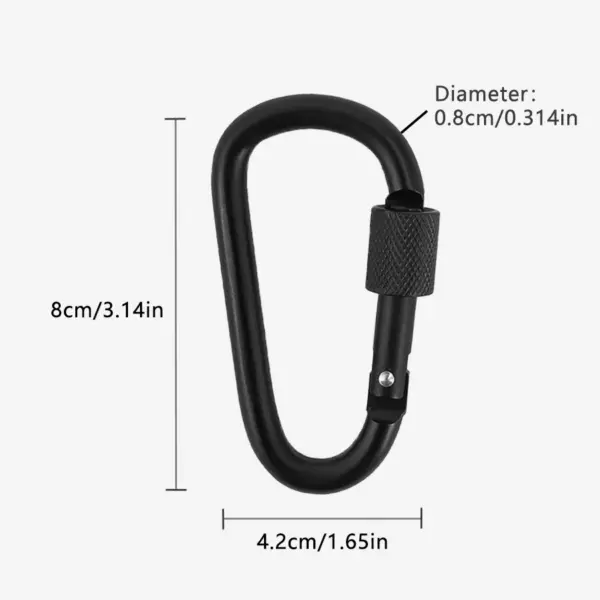 D Shape Carabiner with Locking Clasp - Image 2