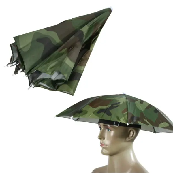 Outdoor Foldable Sun & Rain Umbrella Hat for Women - Image 8