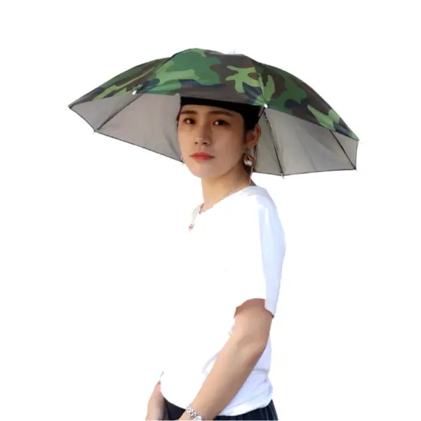 Outdoor Foldable Sun & Rain Umbrella Hat for Women - Image 19