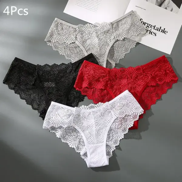 4pcs Women's Sexy Hollow Out Panties Set - Image 2