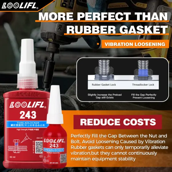 LOOLIFL 243 Threadlocker Fast Drying Adhesive 10ml - Image 3