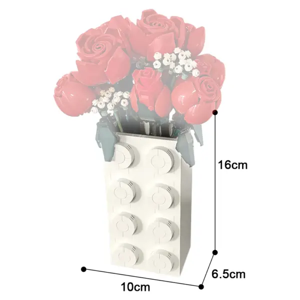 Gobricks Rose Vase Building Block Model - Image 3