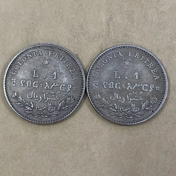 Replica Italian Eritrea 1 Lira Coins Set - Image 5