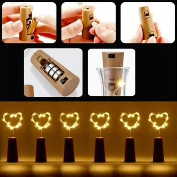 LED Wine Bottle Cork String Lights 2M Christmas Decor - Image 4