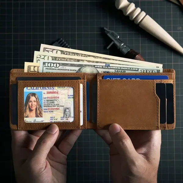 Retro Minimalist AirTag Wallet for Men - Image 8