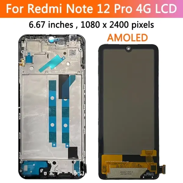 6.67-inch Xiaomi Redmi Note 12 Pro LCD Display Screen - Image 3