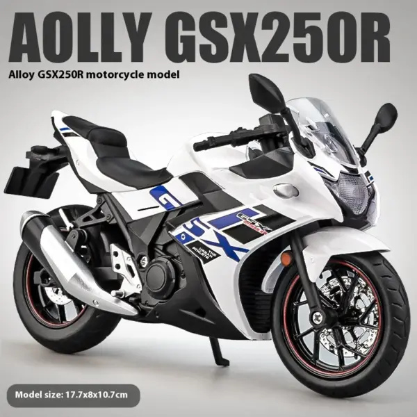 1:12 Suzuki GSX-250R Diecast Motorcycle Model - Image 12