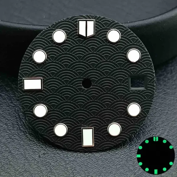 28.5MM Moire Luminous Watch Dial for NH35/36 - Image 3