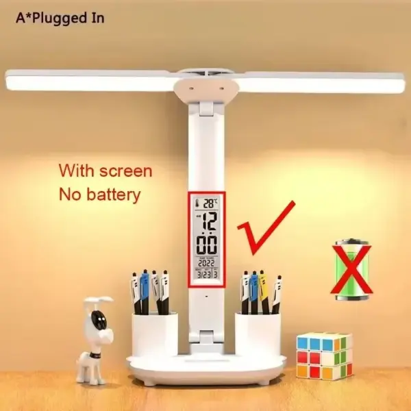 Foldable USB Desk Lamp with Clock and Night Light - Image 7